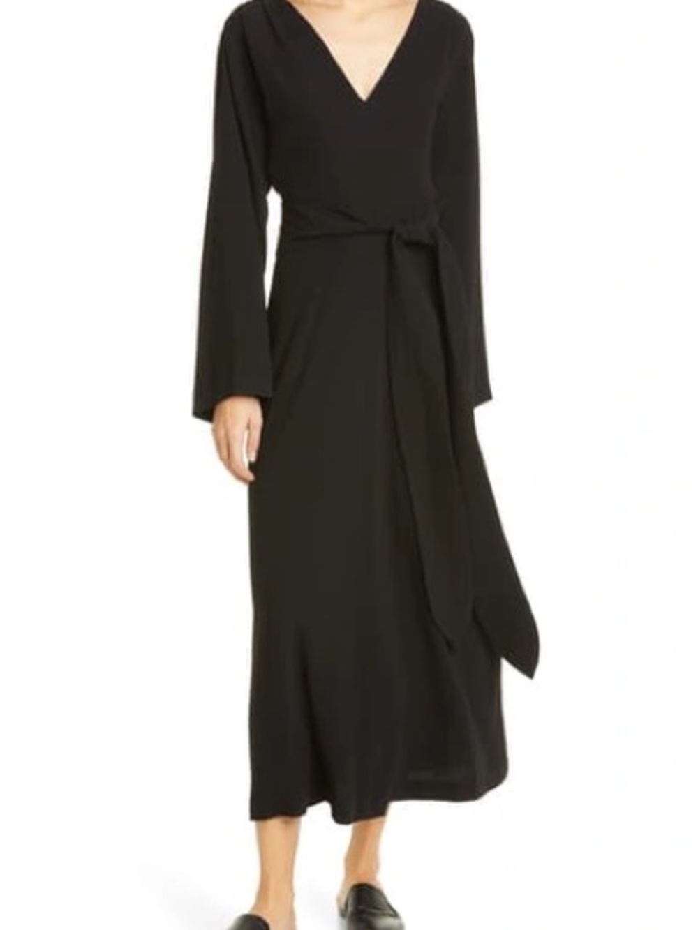 Jenni Kayne Black V-Neck Wrap Midi Dress - Women
